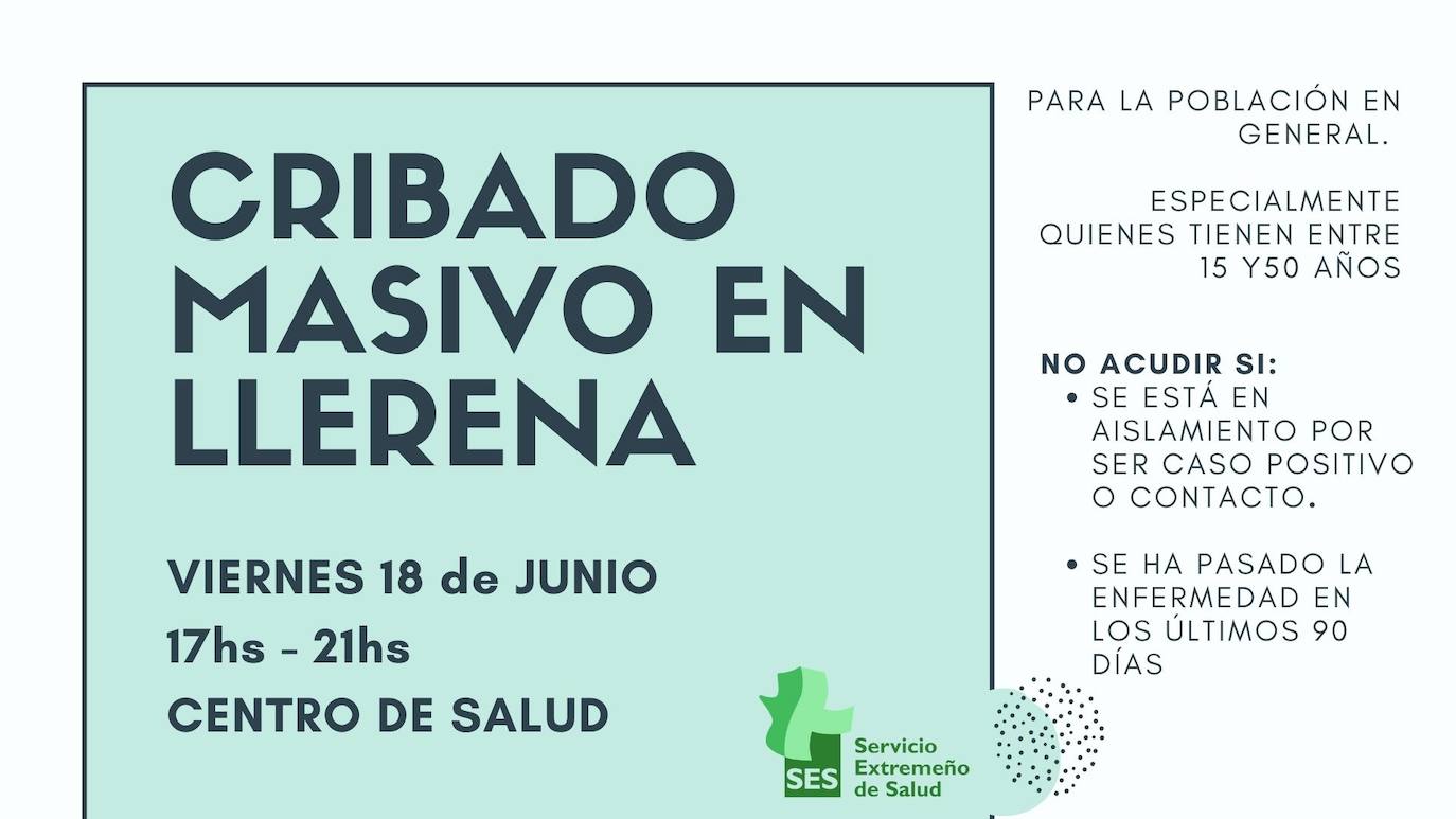 Nuevo cribado masivo en Llerena