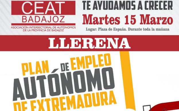 Mañana estará disponible en Llerena una mesa informativa sobre el Plan de Empleo Autónomo