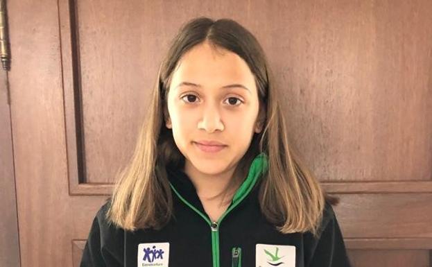 Blanca Gordillo Monge con la selección extremeña en el Campeonato de España de atletismo