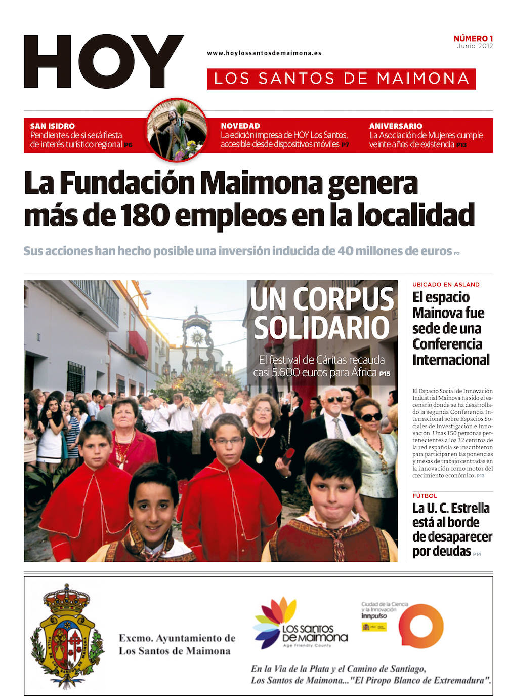 Los Santos de Maimona, portada a portada