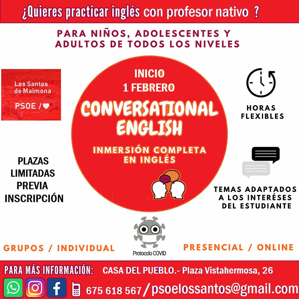 En la Casa del Pueblo se darán clases de 'conversaciones en ingles' con un profesor nativo desde febrero