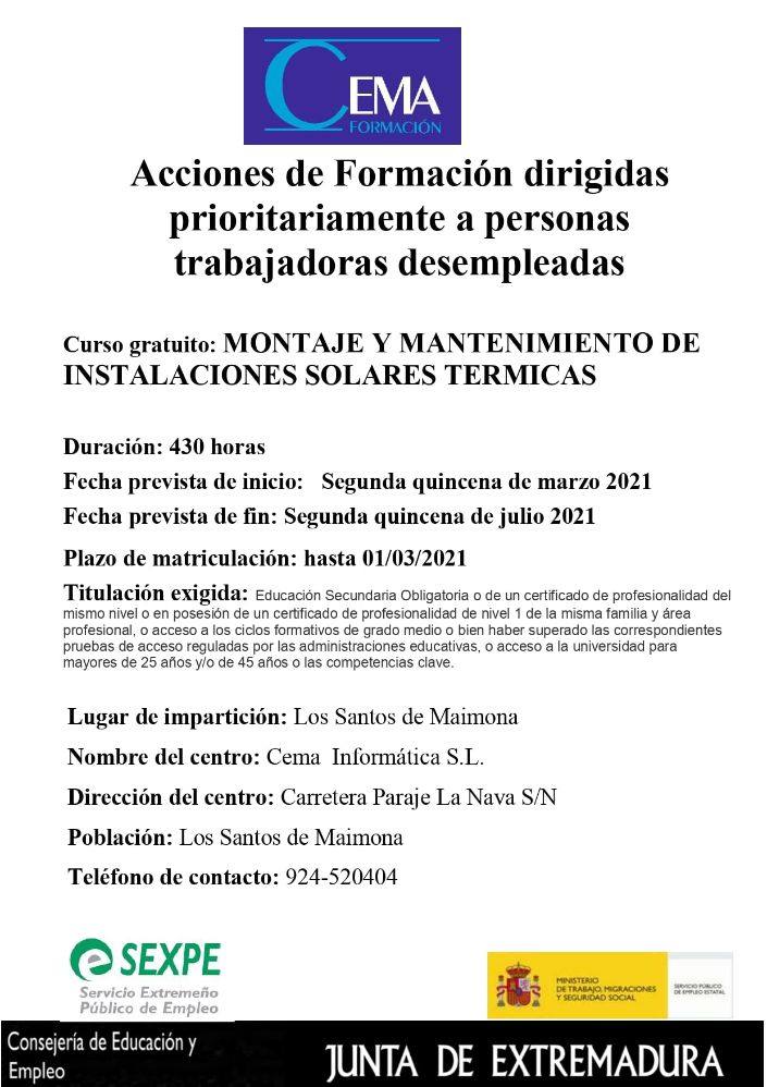 En marzo comienza en Fundación Maimona un curso gratuito para montadores de placas solares
