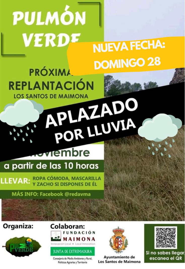 Pulmón Verde aplaza la plantación prevista para mañana al domingo 28 de noviembre