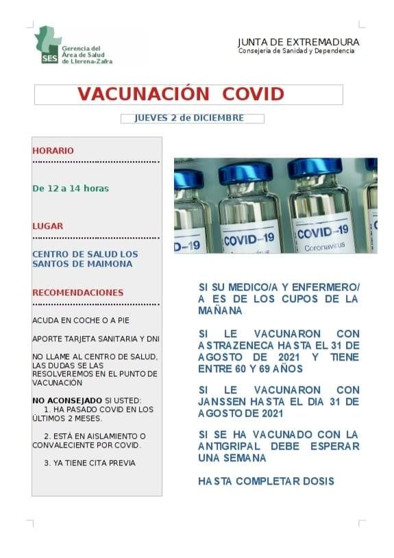 Este jueves recibirán la dosis de refuerzo los vacunados con AstraZeneca que tengan entre 60 y 69 años