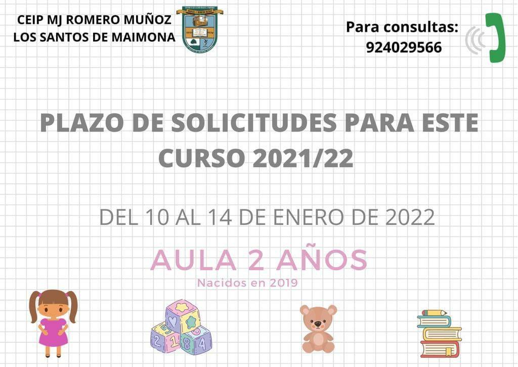 Finaliza el plazo de solicitudes de plazas en el Aula 2 del Romero Muñoz