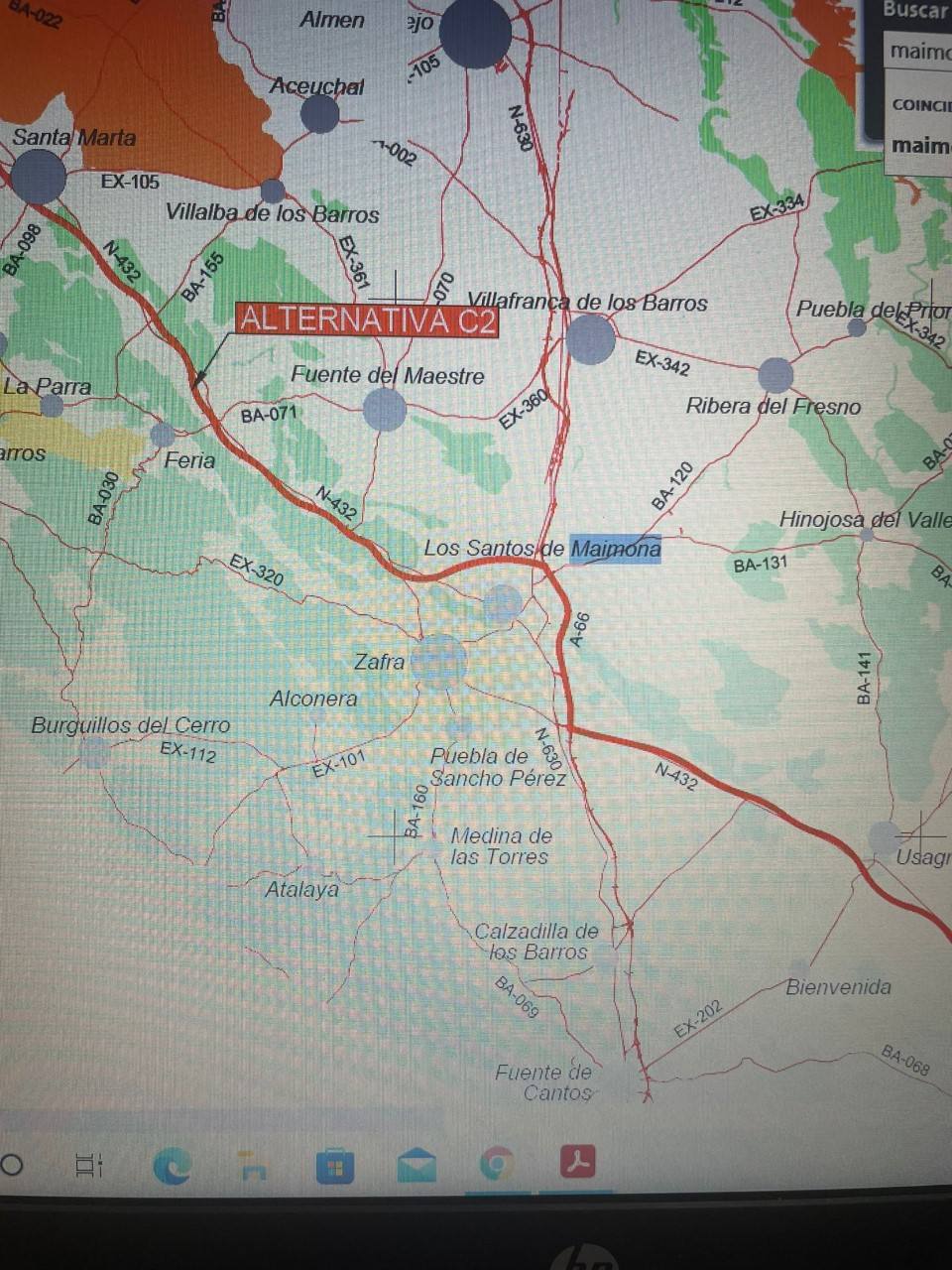 La futura autovía Badajoz- Granada supondrá expropiaciones forzosas en el término de Los Santos