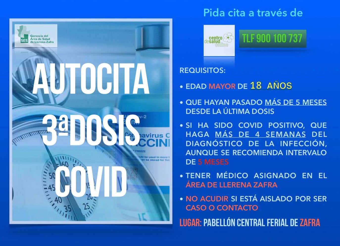 Los mayores de 18 años ya pueden solicitar autocita para recibir la dosis de refuerzo para la covid