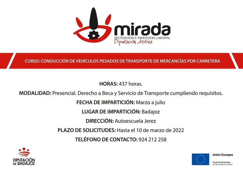 Badajoz acogerá la acción formativa de «Conducción de vehículos pesados de transporte de mercancías por carretera»