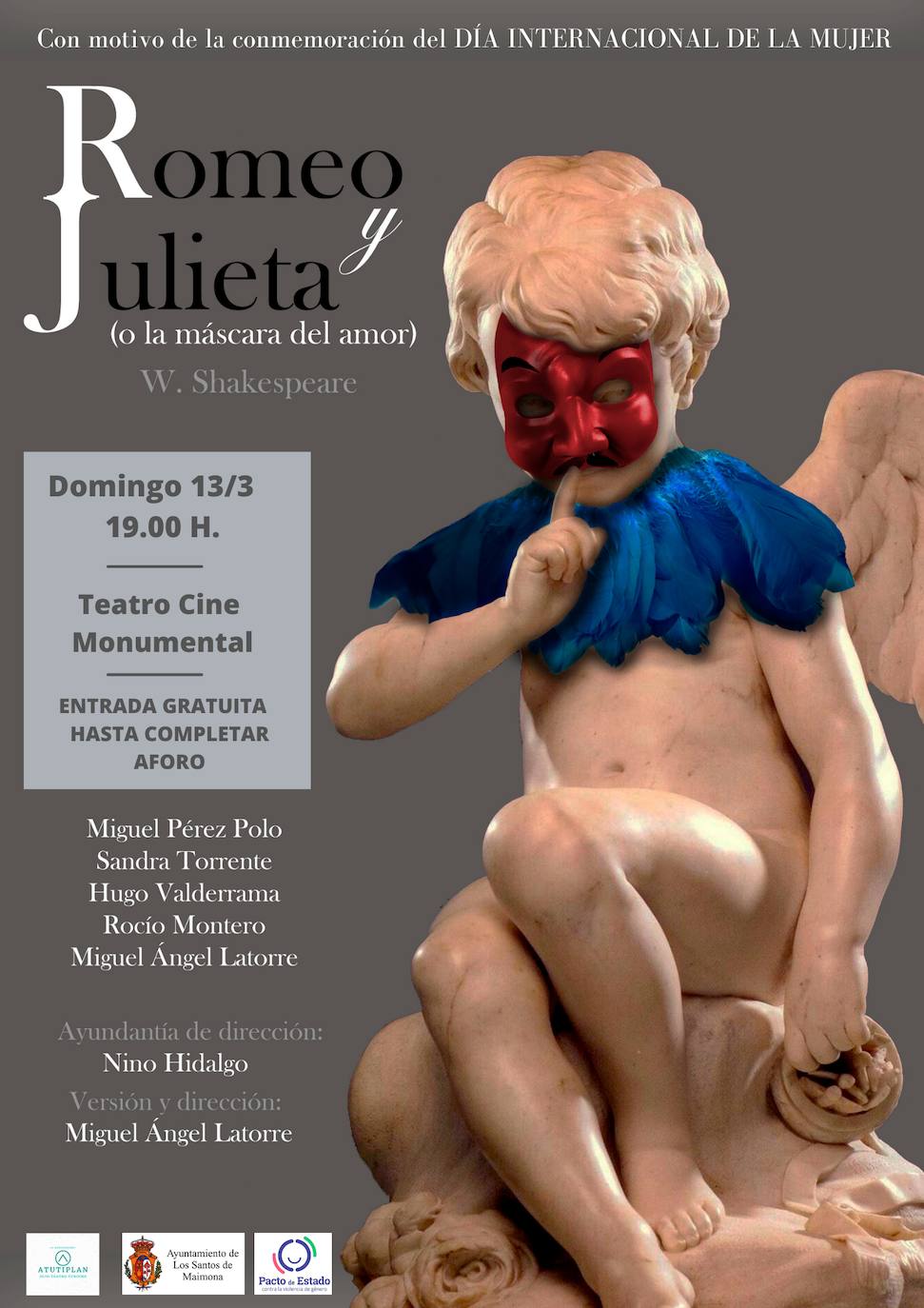 Los Santos de Maimona conmemorará el 8M con un teatro reflexivo y reivindicativo sobre el amor romántico: 'Romeo y Julieta (o la máscara del amor)'
