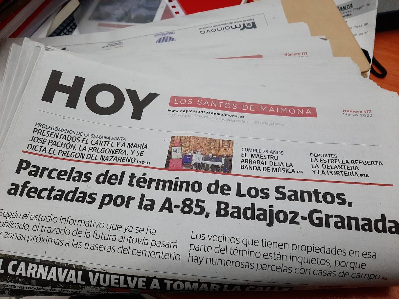 Ya ha salido la versión en papel de Hoy Los Santos de Maimona