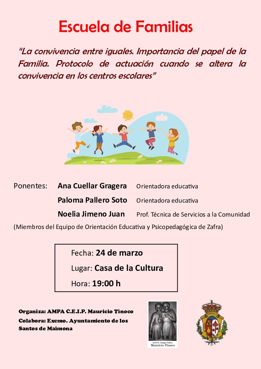 El AMPA del Mauricio Tinoco ha organizado una sesión de Escuela de Familias
