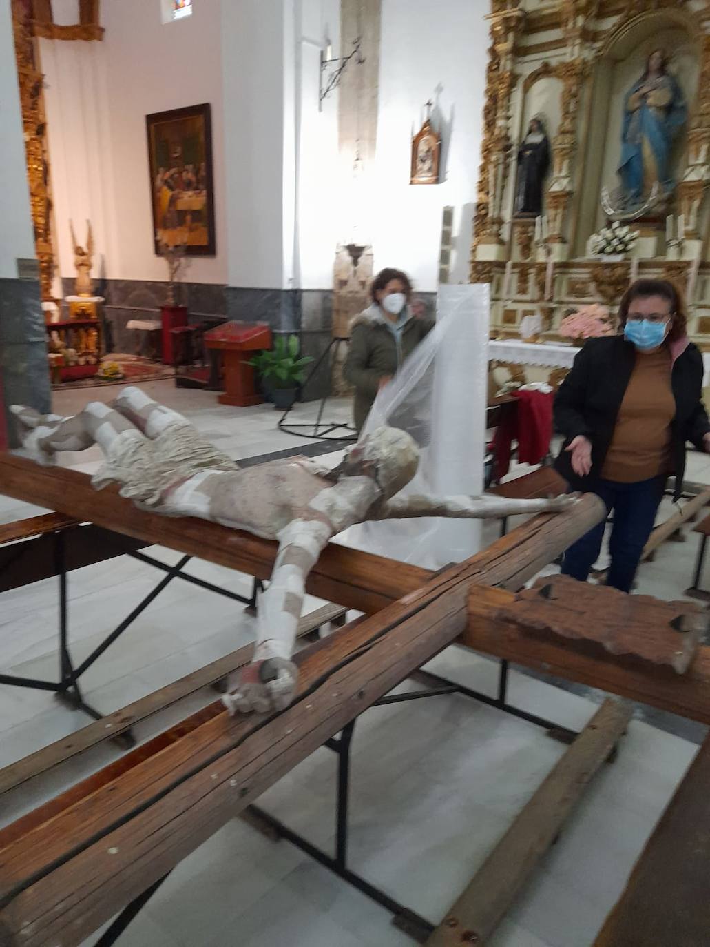 El Arzobispado restaurará en Cáceres la imagen del Cristo de la Sangre que se venera en el Santo Ángel