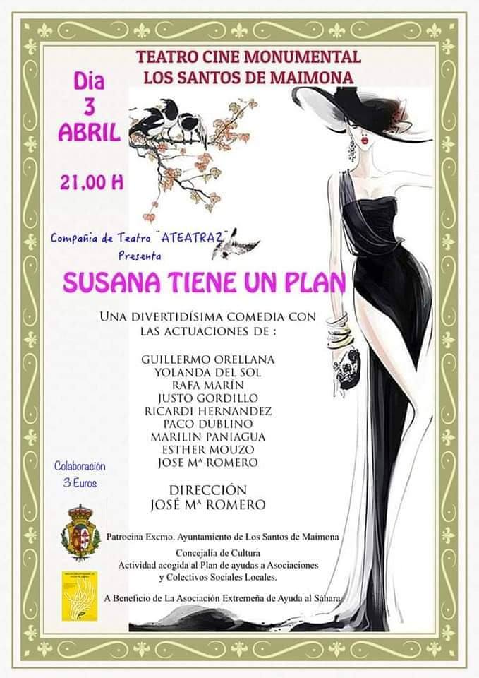 Ateatra2 representará 'Susana tiene un plan' en el Monumental a beneficio de la Asociación Extremeña de Ayuda al Sáhara