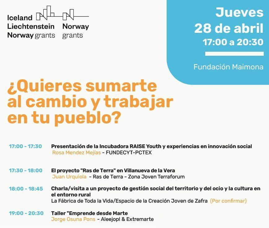 Fundación Maimona organiza, el 28 de abril, un taller de emprendimiento con jóvenes
