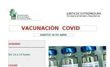 Nueva vacunación Covid en el Centro de Salud para nacidos hasta 2004