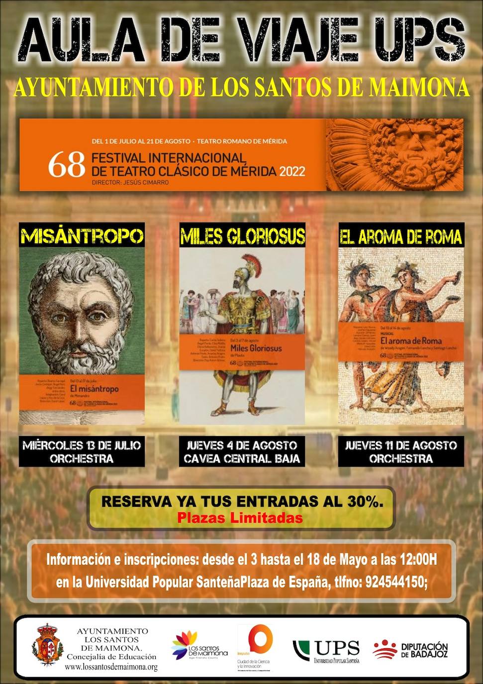 El Aula de Viajes de la UPS retoma la actividad con la asistencia a tres obras del festival de Teatro Clásico de Mérida