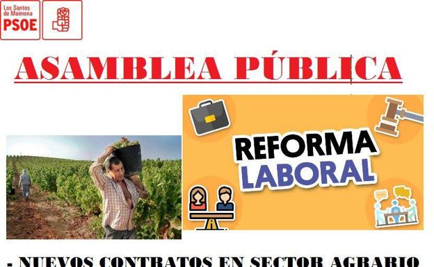 El Director General del Sexpe hablará este miércoles, en la Casa del Pueblo, sobre la reforma laboral