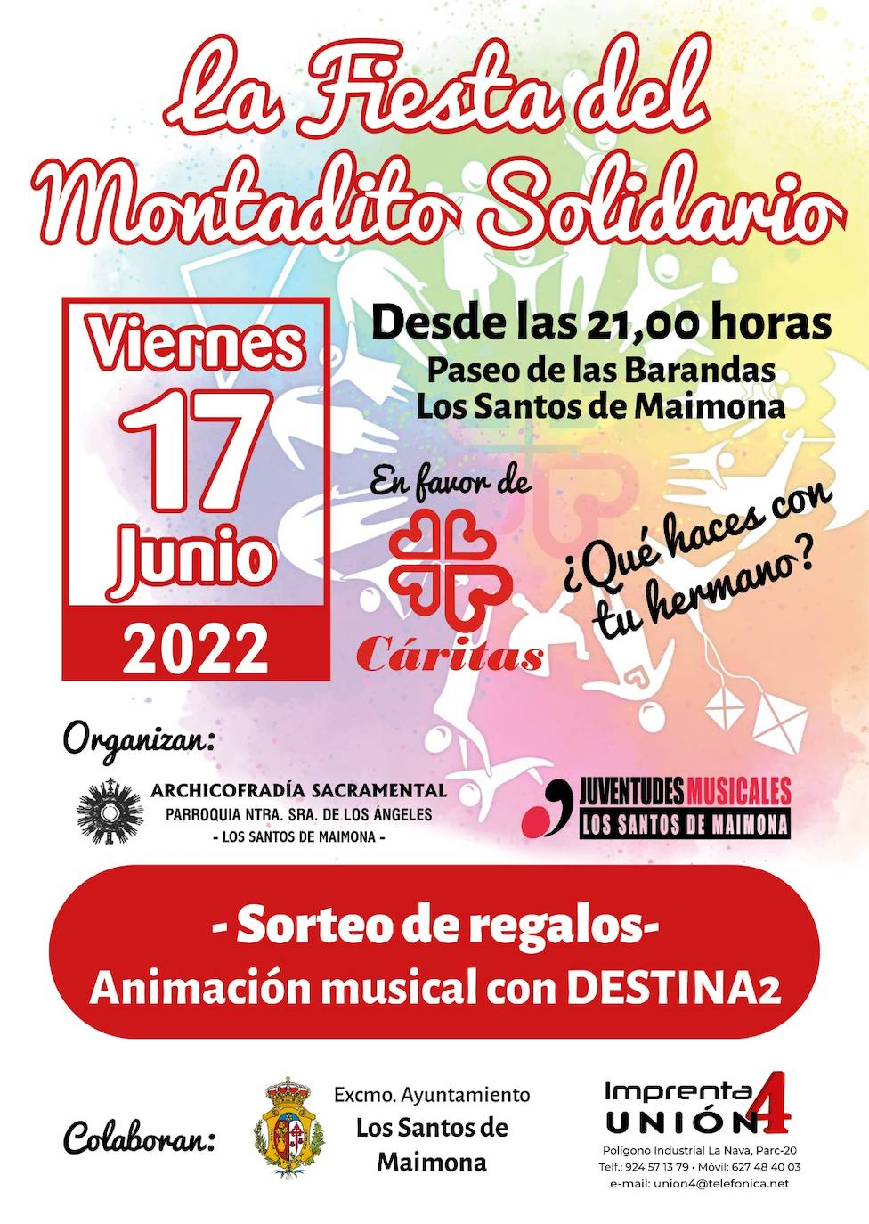 La Archicofradía Sacramental celebra este viernes su fiesta del 'Montadito Solidario' en la Plaza de España