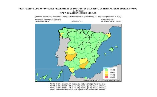 El 122 Extremadura activa el nivel de alerta naranja por altas temperaturas