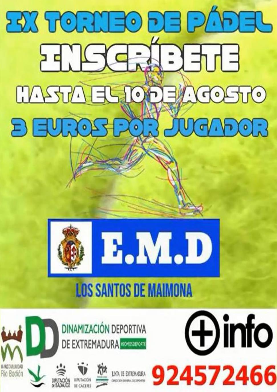 Abierto hasta el 10 de agosto el plazo de inscripción para el IX Torneo de Pádel de verano