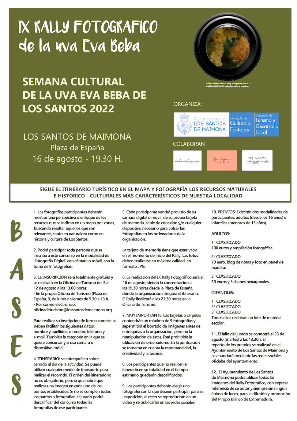 El IX Rally Fotográfico de la Uva Eva Beba se celebrará el 16 de agosto con más premios para los participantes