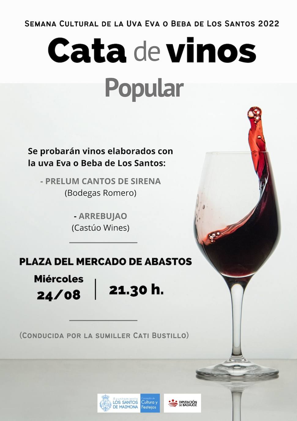 Este miércoles tendrá lugar la cata popular para probar vinos elaborados con la uva Eva o Beba