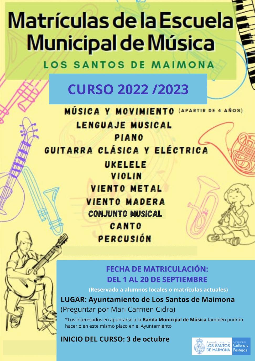 La Escuela Municipal de Música abre el plazo de matrículas