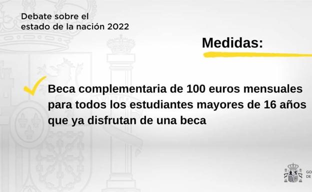 Las becas aprobadas por el Ministerio de Educación se verán incrementadas en 100 euros/mes