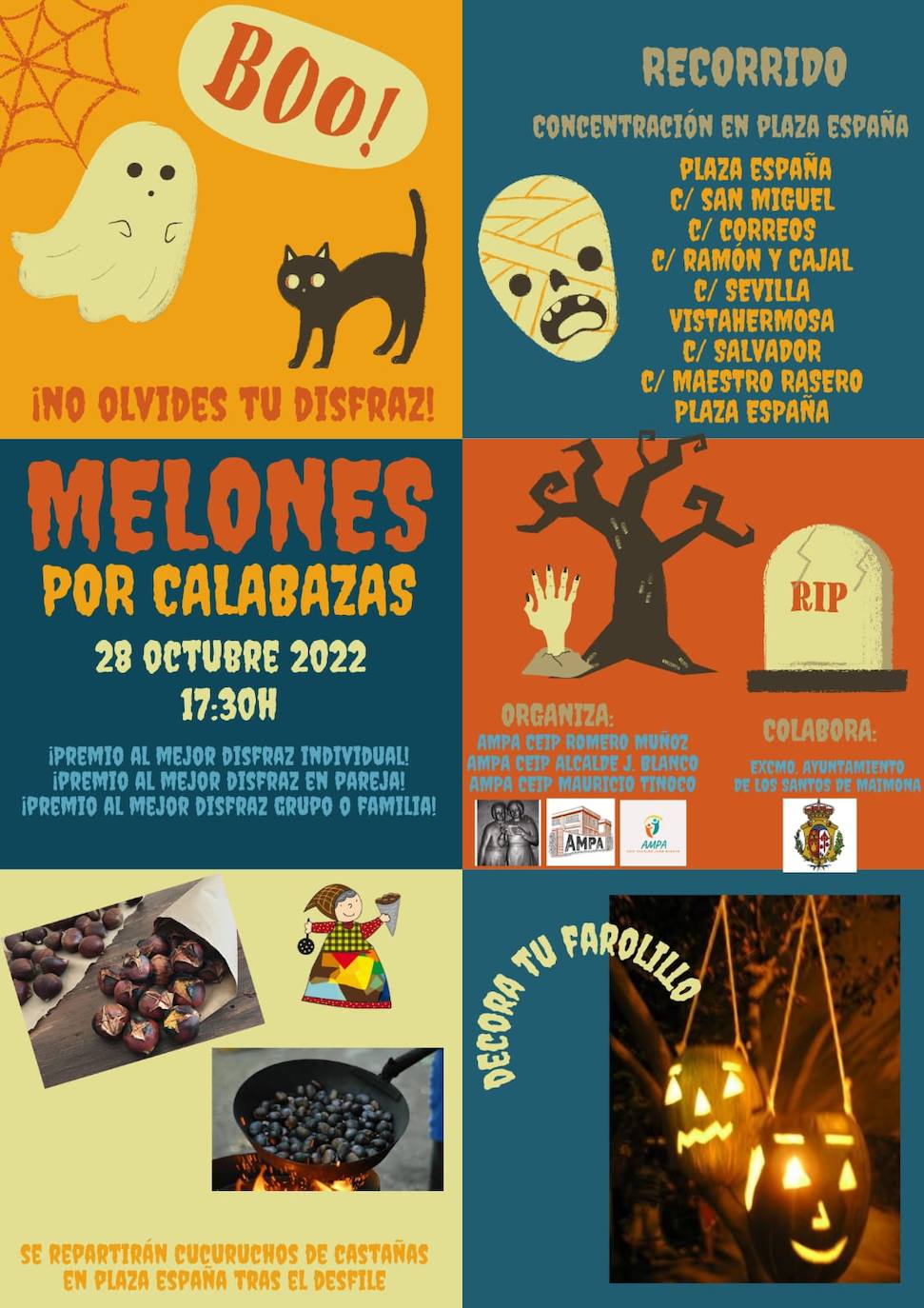 Las AMPA de los tres colegios de Los Santos de Maimona han organizado un desfile de Halloween
