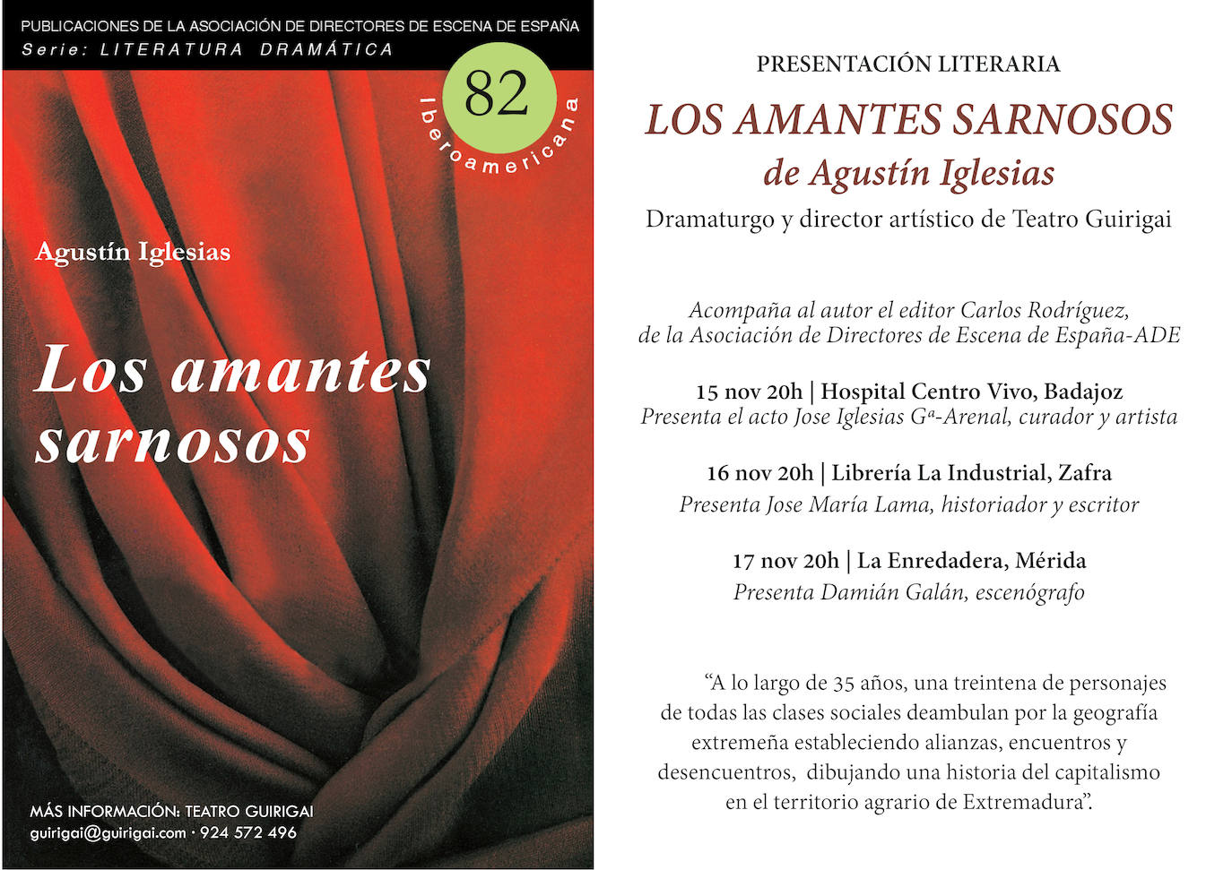 Agustín Iglesias presenta su obra 'los amantes sarnosos'