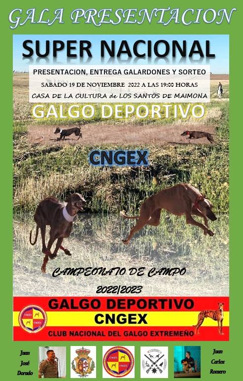 El Club Nacional del Galgo Extremeño presenta en Los Santos de Maimona el súper nacional galgo deportivo CNGEX