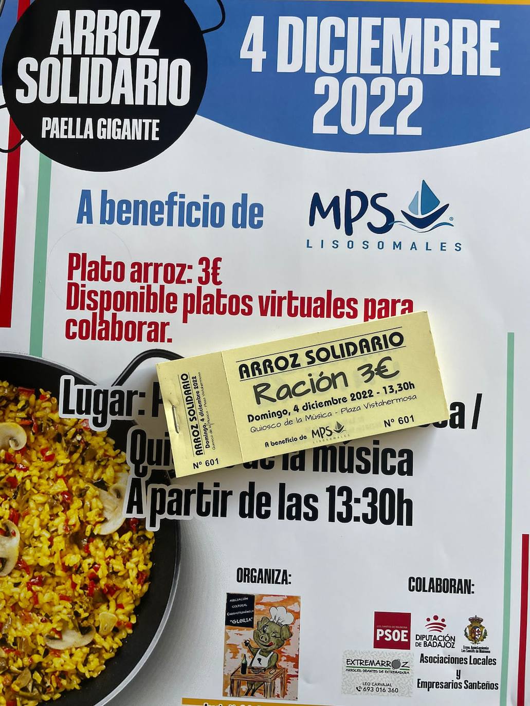 Ya se pueden adquirir, en distintos establecimientos, el ticket para la 'ración del arroz solidario'