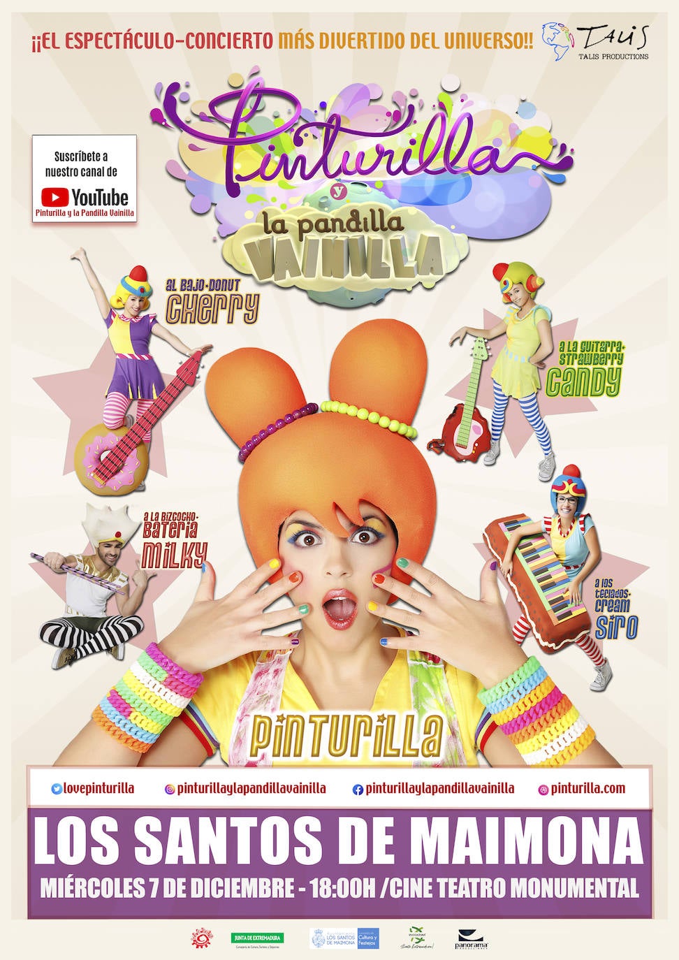 'Pinturilla y la Pandilla Vainilla' harán vivir a grandes y pequeños aventuras con mucha música y diversión el 7 de diciembre