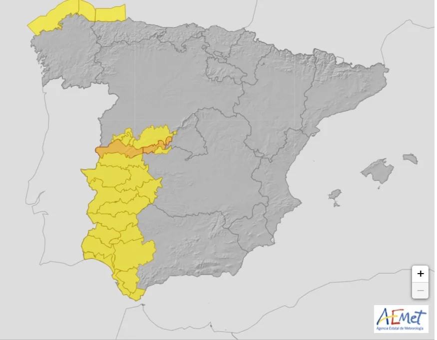 El 112 Extremadura establece el Nivel Amarillo por lluvias persitentes para este jueves 8 de diciembre
