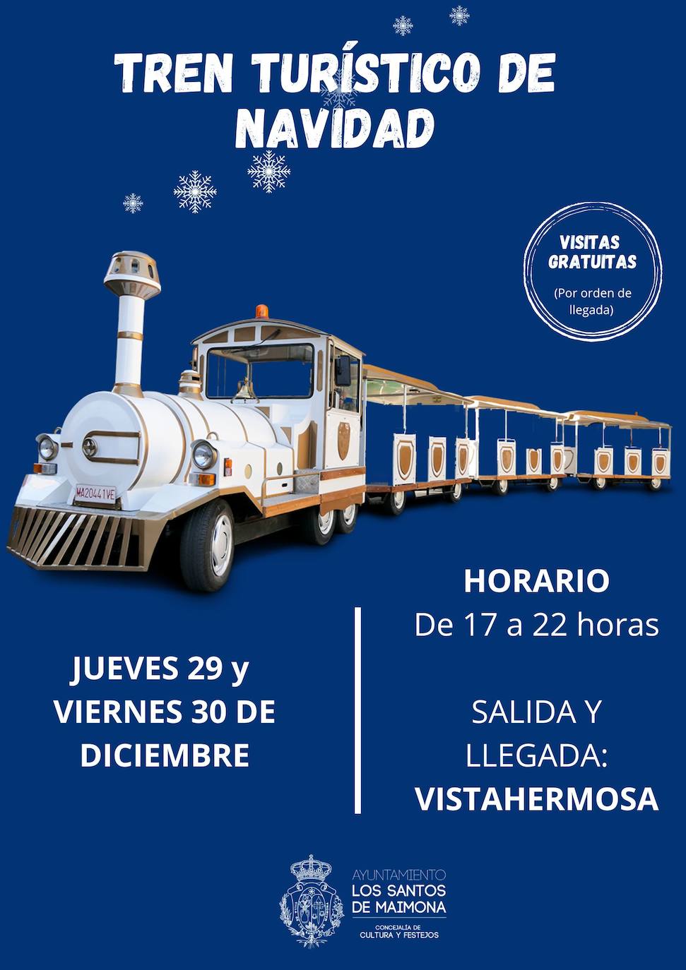 Un tren turístico recorrerá las tardes del jueves y del viernes algunas de las zonas engalanadas por navidad