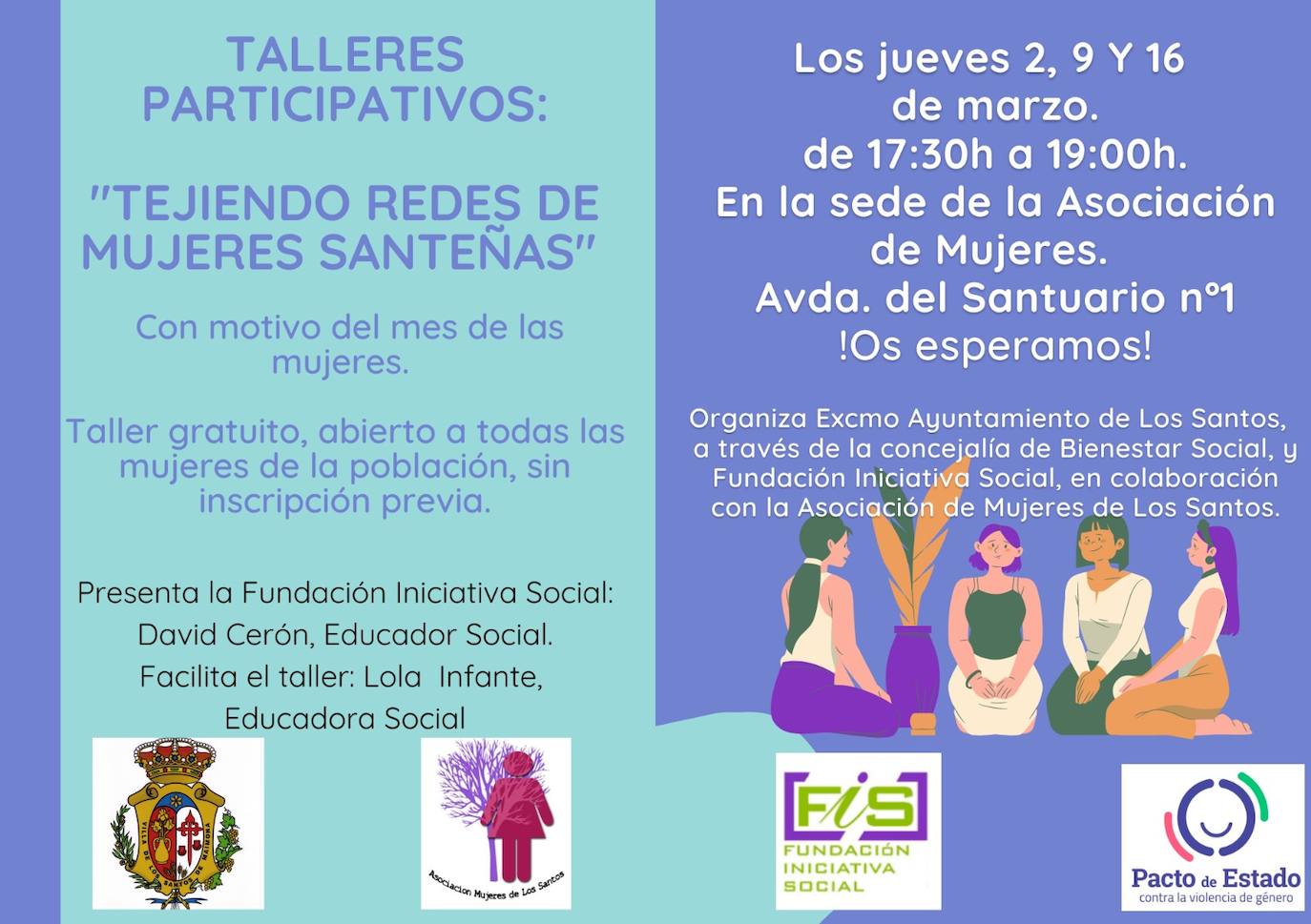 Este jueves se desarrolla el primer taller participativo 'Tejiendo Redes con Mujeres Santeñas'
