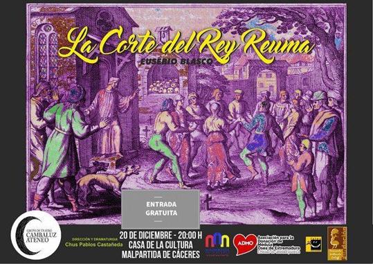Esta tarde se representa 'La Corte del Rey Reuma' en la Casa de Cultura