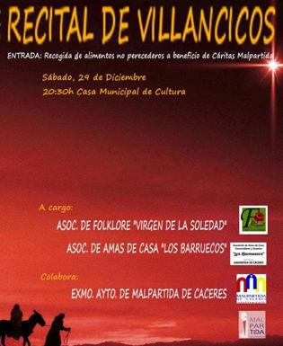 Recital de villancicos solidario en Malpartida de Cáceres