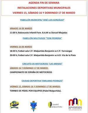 Agenda deportiva para el fin de semana