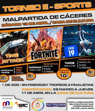 Torneo E-Sports en Malpartida de Cáceres el próximo 13 de abril