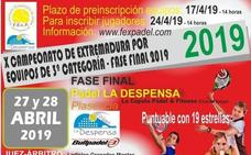 Pádel Los Barruecos se impone en la fase previa del Campeonato de Extremadura por Equipos