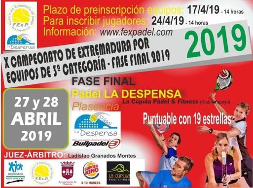 Pádel Los Barruecos se impone en la fase previa del Campeonato de Extremadura por Equipos