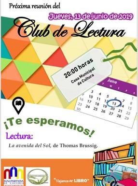 El Club de lectura se reunirá para comentar 'La avenida del sol', de Thomas Brussing