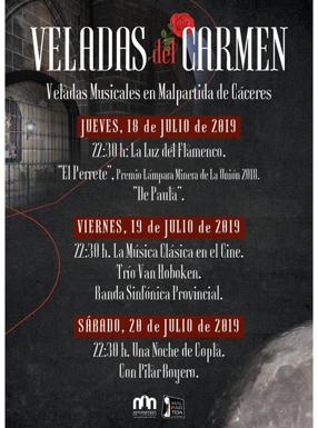 Vuelven las 'Veladas del Carmen' a Malpartida de Cáceres