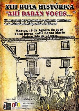 Esta noche se celebrará la XIII Ruta Histórica de Malpartida de Cáceres