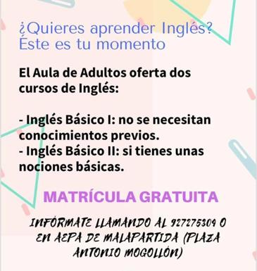 El Aula de Adultos oferta dos cursos de inglés