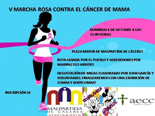 El domingo se celebra la Marcha Rosa de Malpartida de Cáceres