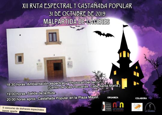 Esta noche se celebra la Ruta Espectral en Malpartida de Cáceres