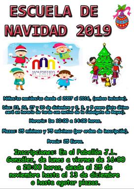 Abierto el plazo de inscripción para la Escuela de Navidad