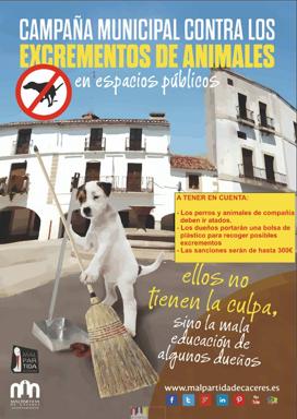Campaña municipal contra los excrementos de animales en espacios públicos